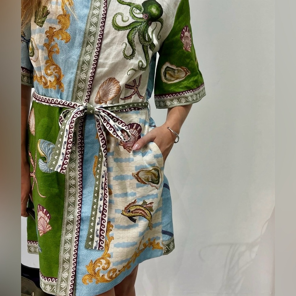 Unbranded White Starfish Mini Shirt Dress - Picture 6 of 7